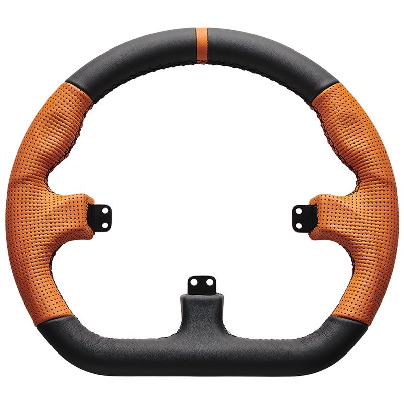 Asetek Closed D Orange Leather Rim -ohjauspyörä