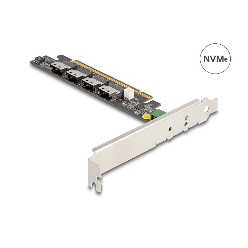DeLock SFF-8654 4i NVMe Bifurcation x4,  PCIe x16 -lisäkortti