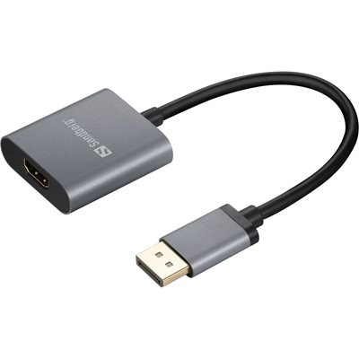 Sandberg DisplayPort 1.4 -> HDMI 2.0 -adapteri, harmaa
