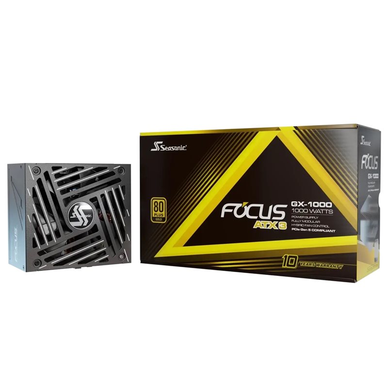Seasonic (Outlet) 1000W FOCUS GX-1000 ATX 3 (2024), ATX-virtalähde, 80 Plus Gold, musta