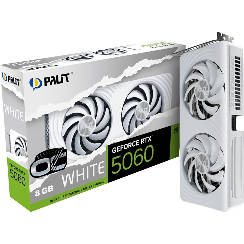 Palit GeForce RTX 5060 White OC -näytönohjain, 8GB GDDR7