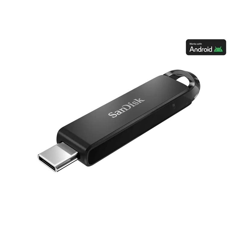 Sandisk 64GB Ultra, 3.2 Gen1 USB-C -muistitikku, jopa 150 MB/s, musta