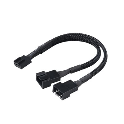 Akasa 4-pin PWM -> 2x 4-pin PWM Y-haaroitin, 15cm, musta