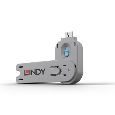 Lindy USB-A Port Blocker, vain avain, sininen/harmaa