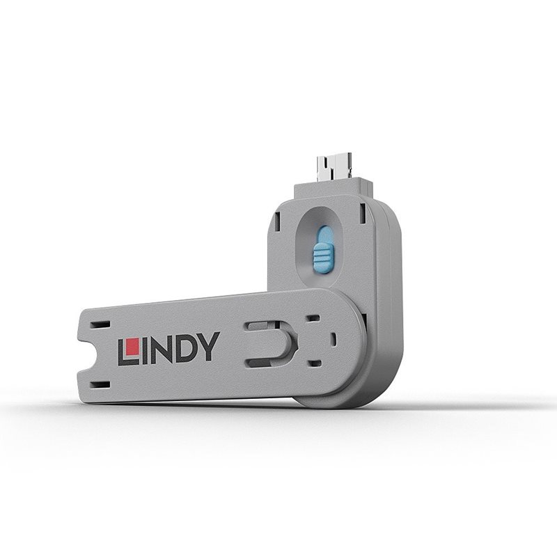 Lindy USB-A Port Blocker, vain avain, sininen/harmaa