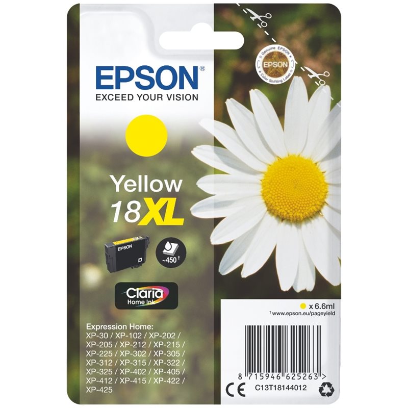 Epson Claria Home 18 (XL) -väriainekasetti, keltainen