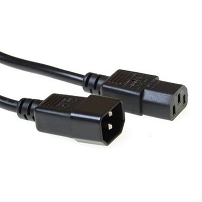 MicroConnect Maadoitettu laitekaapeli, C13 -> C14 , 10m, musta