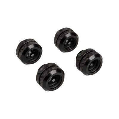 Corsair Hydro X Series XF Hardline 12mm Fitting Four Pack - Black -putkiliitinsarja, 4 kpl, musta