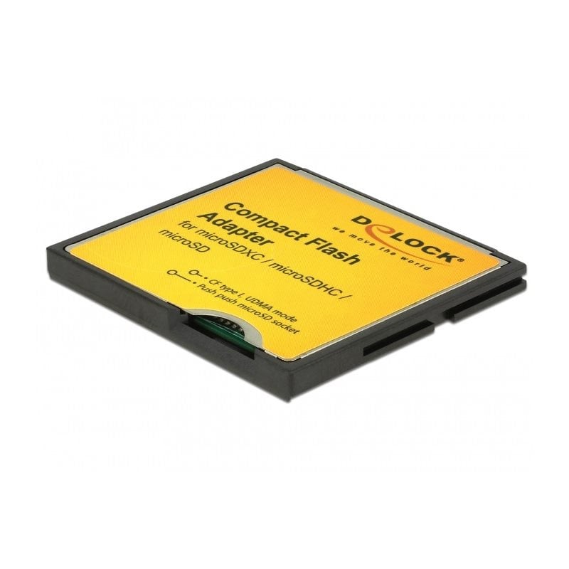DeLock Compact Flash -adapteri Micro SD -muistikorteille, musta/keltainen
