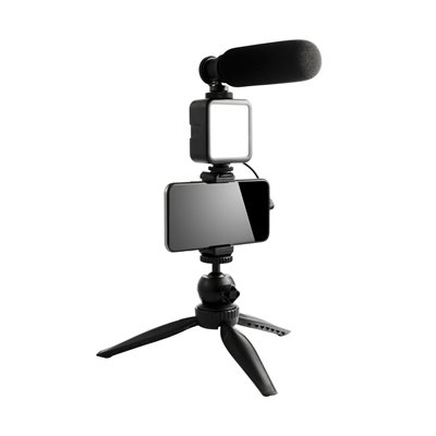 Wistream Mobile Tripod with Shotgun Mic & LED Light, matkapuhelimen kolmijalka, (Poistotuote! Norm. 84,90€)