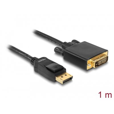 DeLock Displayport -> DVI-D (Dual-Link) -adapterikaapeli, 1m, musta