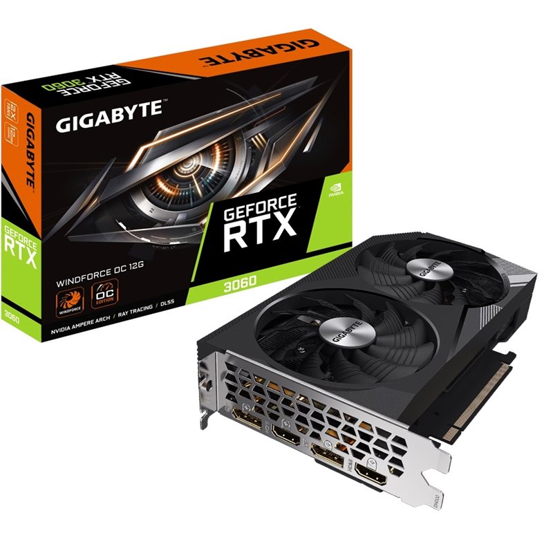 Gigabyte GeForce RTX 3060 WINDFORCE OC (LHR) -näytönohjain, 12GB GDDR6