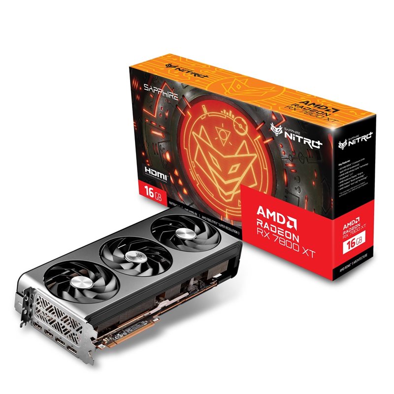 Sapphire (Outlet) Radeon RX 7800 XT NITRO+ -näytönohjain, 16GB GDDR6