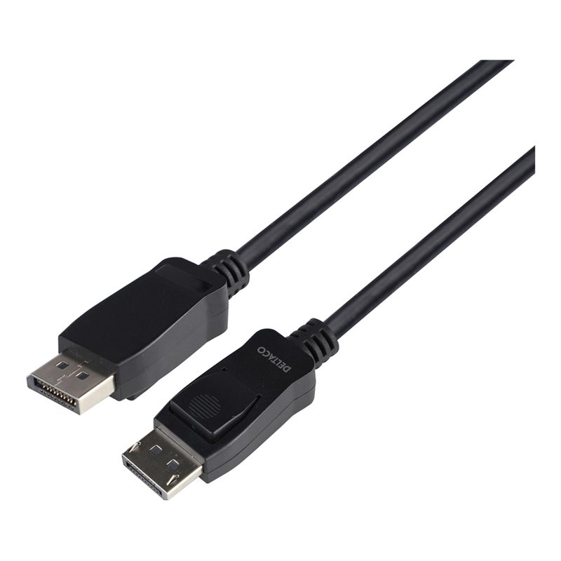 Deltaco DisplayPort 1.4 -näyttökaapeli, LSZH, 1m, musta