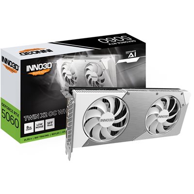 INNO3D GeForce RTX 5060 TWIN X2 OC WHITE -näytönohjain, 8GB GDDR7