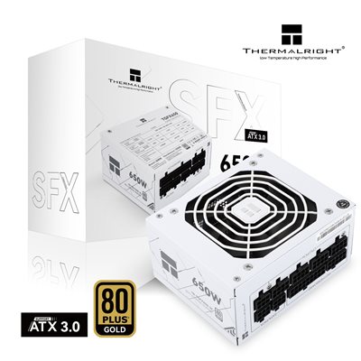 Thermalright 650W TGFX-650-W, SFX-virtalähde, 80 Plus Gold, valkoinen