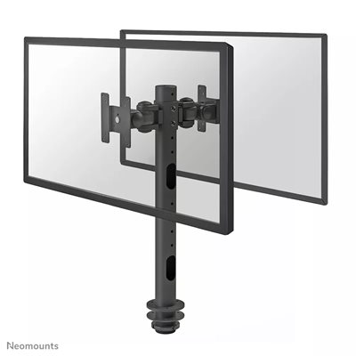 Neomounts 10-30" x2 Desk Monitor Arm, näyttövarsi pöydälle kahdelle näytölle, musta