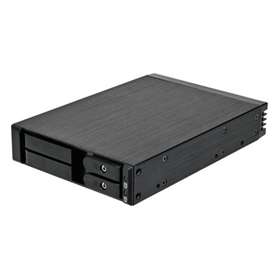 SilverStone FS202, kiintolevykehikko 2 x 2.5" SAS/SATA-levylle 3.5" laitepaikkaan, musta