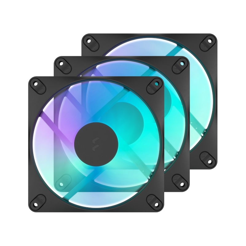 Fractal Design Dynamic 3 RGB, 140mm PWM-laitetuuletinsarja, 3 kpl, musta