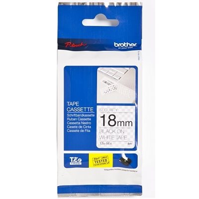 Brother TZESE4 18 BLACK ON WHITE SEC TAP