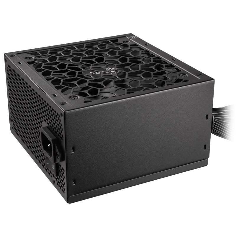 Aerocool 650W AERO BRONZE, ATX-virtalähde, 80 Plus Bronze, musta