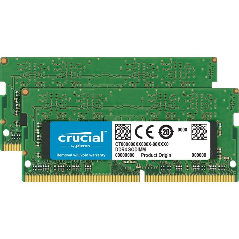 Crucial 64GB (2 x 32GB) DDR4 3200MHz, SO-DIMM, CL22, 1.20V