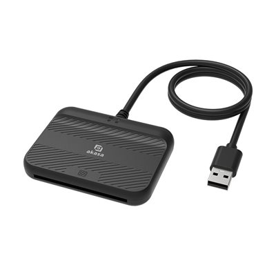 Akasa Älykortinlukija, USB-A, 1m, musta