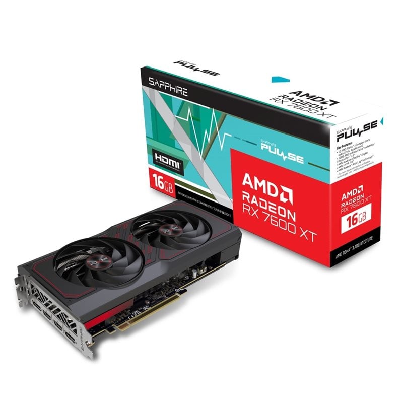 Sapphire (Outlet) Radeon RX 7600 XT PULSE -näytönohjain, 16GB GDDR6