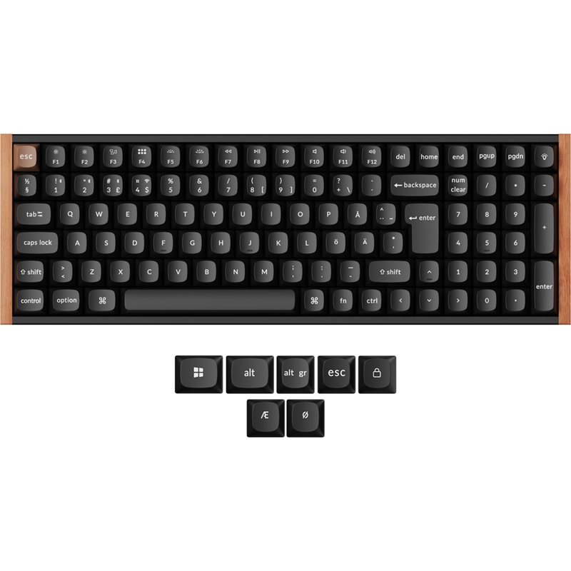 Keychron K4 HE, Special Edition, langaton mekaaninen näppäimistö, 96%, Purple Magnetic Switch, musta / puu