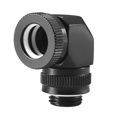 Phanteks 12mm Hard Tube Rotary Fitting 90° -adapteriliitin, 90° kulma, G1/4, musta