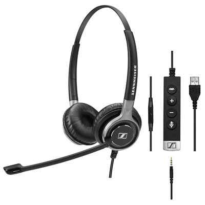 Sennheiser SC 665 USB MS -sankakuulokkeet mikrofonilla, musta/harmaa