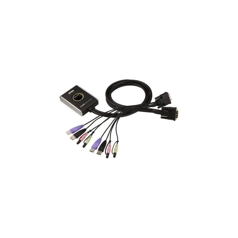 Aten KVM-kytkin, 1-2, DVI-D/USB, 1.2m kaapelit