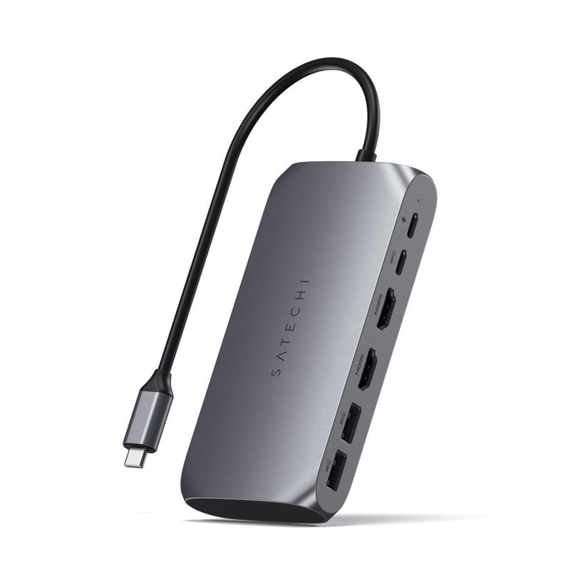 Satechi USB-C Multimedia Adapter -porttitoistin, harmaa