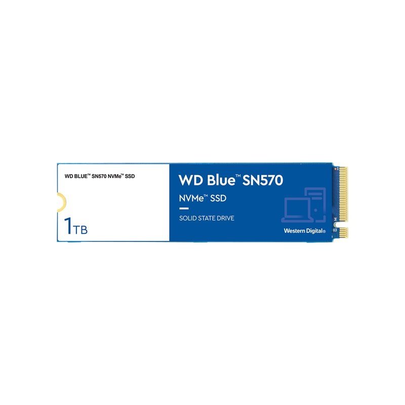 Western Digital 1TB WD Blue SN570 NVMe SSD -levy, M.2 2280, PCIe 3.0 x4, 3500/3000 MB/s