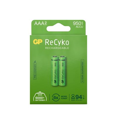 GP ReCyko NiMH 950mAh AAA, 2kpl/pakkaus