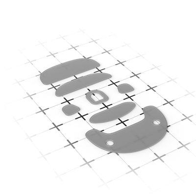 Endgame Gear OP1 Skate Set - 100% PTFE, läpikuultava valkoinen