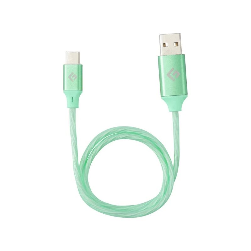FLOATING GRIP LED USB-C/USB-A -kaapeli, 0,5m, vihreä (Tarjous! Norm. 17,90€)