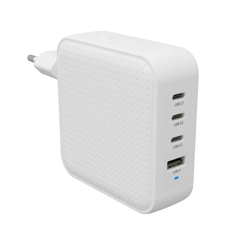 Targus 100W HyperJuice GaN-verkkovirtalaturi, 3x USB-C PD3.0, USB-A, valkoinen