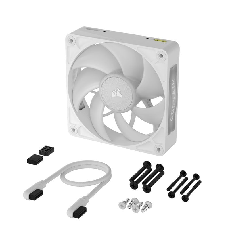 Corsair iCUE LINK RX120 MAX RGB 120 mm PWM Fan Expansion Kit ‑laajennussarja, valkoinen