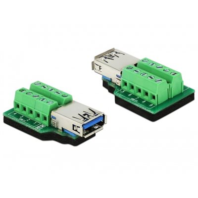 DeLock 3.2 Gen1 USB-A -> 10-pin riviliitin, vihreä/hopea