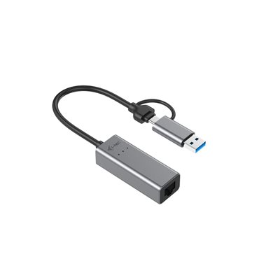 i-tec 2.5 Gigabit Ethernet -verkkoadapteri, USB-C/A, hopea
