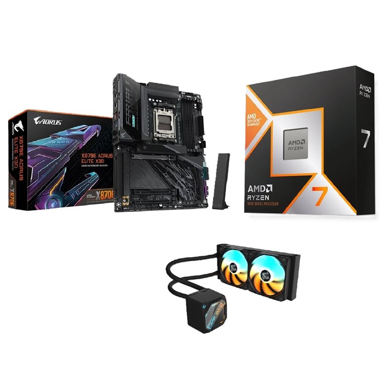 Gigabyte X870E AORUS ELITE X3D + Ryzen 7 9800X3D -tuotepaketti