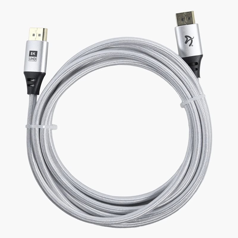 Arozzi DisplayPort 1.4 -näyttökaapeli, 3m, valkoinen