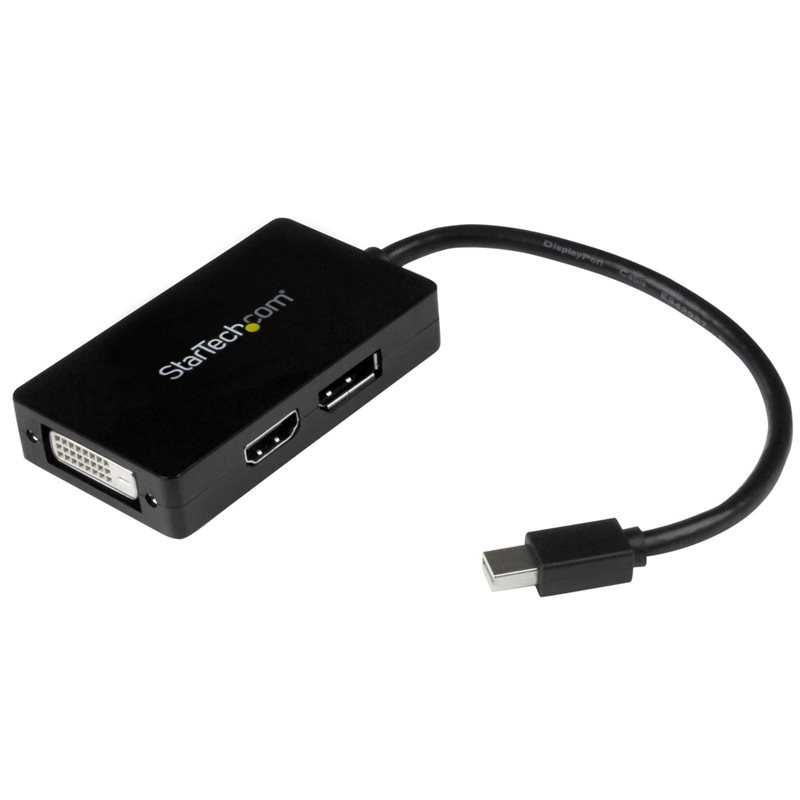 StarTech.com Mini DisplayPort 1.2 -> DVI-D / HDMI 1.4 / DisplayPort 1.2 -adapteri, musta