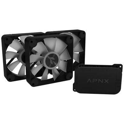 APNX FP1-R 120 PWM ARGB, 120mm reverse PWM-laitetuuletinsarja, Triple pack, musta