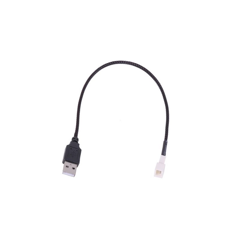 Phobya USB-A -> 3-pin tuuletin, adapterikaapeli, 30cm, musta