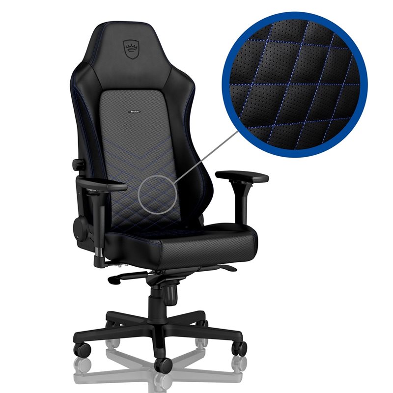 noblechairs HERO Gaming Chair, keinonahkaverhoiltu pelituoli, musta/sininen