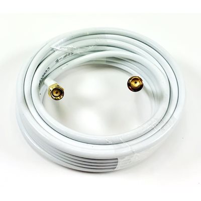 FinnSat Antennikaapeli, SMA naaras - SMA uros, 5m, valkoinen