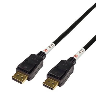 Deltaco DisplayPort 2.1 -näyttökaapeli, DP40, 8K60Hz, 2m, musta