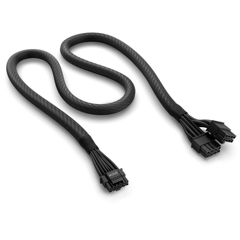 NZXT 12VHPWR Adapter Cable, 16-pin -> 2 x 8-pin PCIE 5.0 -virtakaapeli, 650mm, musta